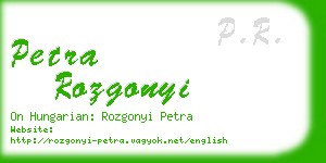 petra rozgonyi business card